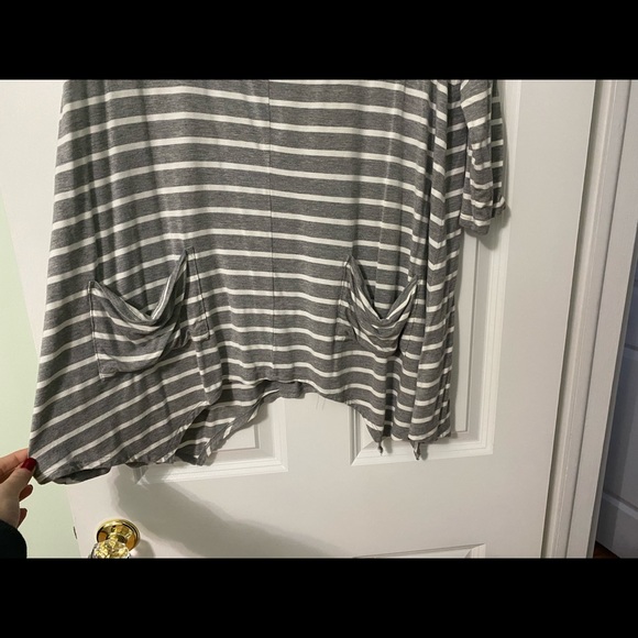 Grace Elements Gray Striped Shirt - Picture 4 of 6